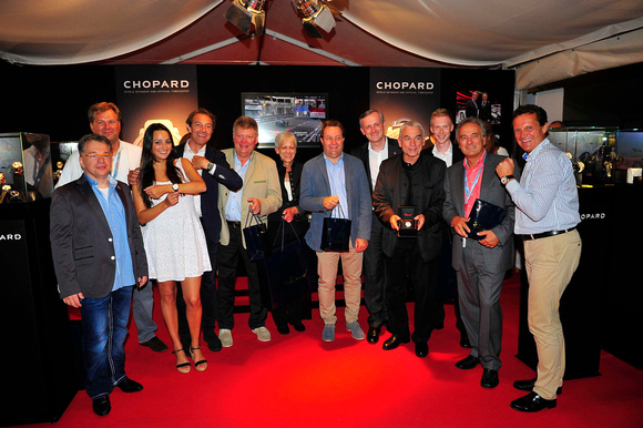 Die stolzen Gewinner der Chopard Ennstal Classic-Uhren 2014 (Epochensieger, Gesamtsieger); Porsche Night of the Champions